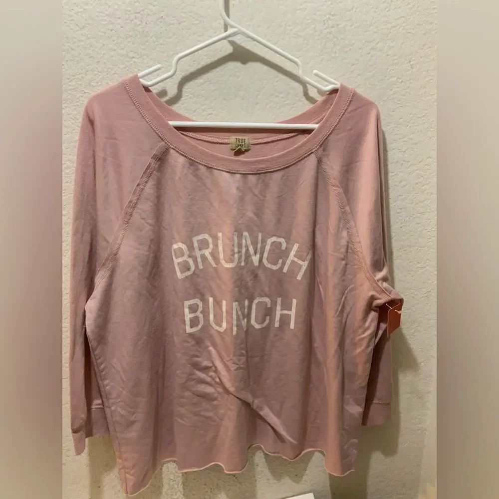 True Craft sweatshirt brunch bunch Long Sleeve in blush size 1X